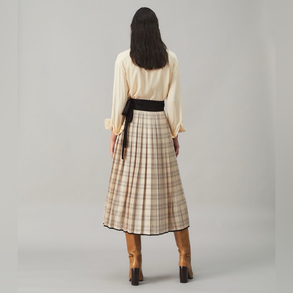 NWT $478 Tory Burch Satin Jacquard Bow Silk Blouse Top - Picture 5 of 6
